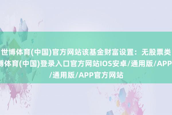 世博体育(中国)官方网站该基金财富设置：无股票类财富-世博体育(中国)登录入口官方网站IOS安卓/通用版/APP官方网站
