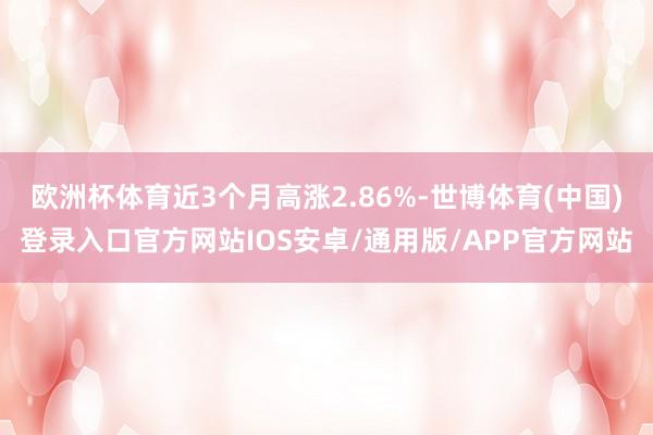 欧洲杯体育近3个月高涨2.86%-世博体育(中国)登录入口官方网站IOS安卓/通用版/APP官方网站
