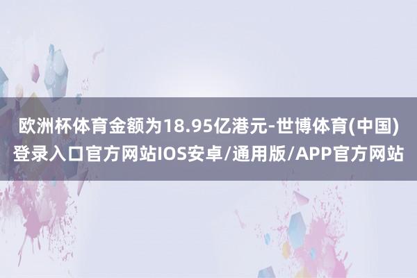 欧洲杯体育金额为18.95亿港元-世博体育(中国)登录入口官方网站IOS安卓/通用版/APP官方网站