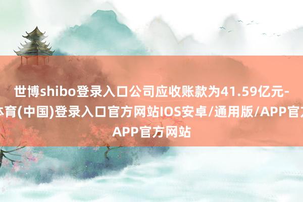 世博shibo登录入口公司应收账款为41.59亿元-世博体育(中国)登录入口官方网站IOS安卓/通用版/APP官方网站