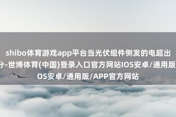 shibo体育游戏app平台当光伏组件侧发的电超出电网容载的部分-世博体育(中国)登录入口官方网站IOS安卓/通用版/APP官方网站