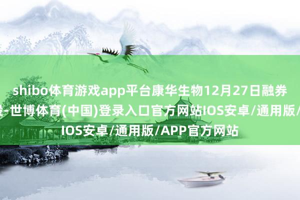 shibo体育游戏app平台康华生物12月27日融券偿还100.00股-世博体育(中国)登录入口官方网站IOS安卓/通用版/APP官方网站