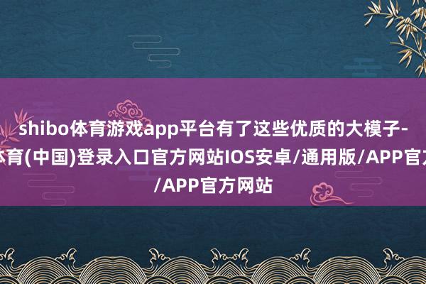 shibo体育游戏app平台有了这些优质的大模子-世博体育(中国)登录入口官方网站IOS安卓/通用版/APP官方网站