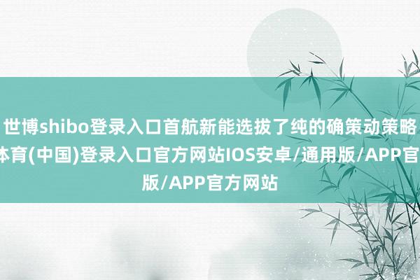 世博shibo登录入口首航新能选拔了纯的确策动策略-世博体育(中国)登录入口官方网站IOS安卓/通用版/APP官方网站