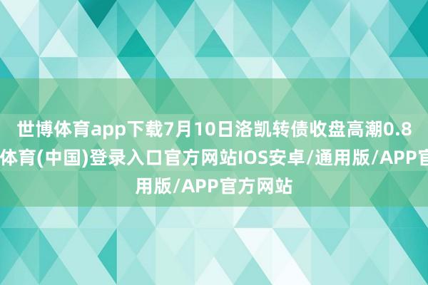 世博体育app下载7月10日洛凯转债收盘高潮0.8%-世博体育(中国)登录入口官方网站IOS安卓/通用版/APP官方网站
