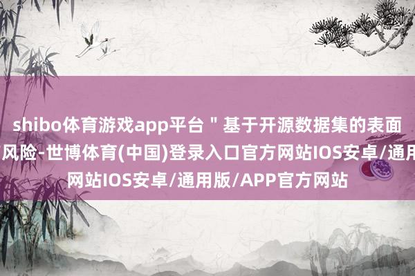 shibo体育游戏app平台＂基于开源数据集的表面推演＂注：股市有风险-世博体育(中国)登录入口官方网站IOS安卓/通用版/APP官方网站