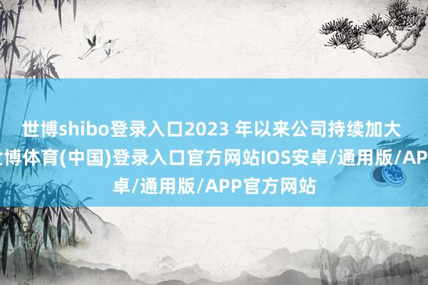 世博shibo登录入口2023 年以来公司持续加大 AI 干预-世博体育(中国)登录入口官方网站IOS安卓/通用版/APP官方网站