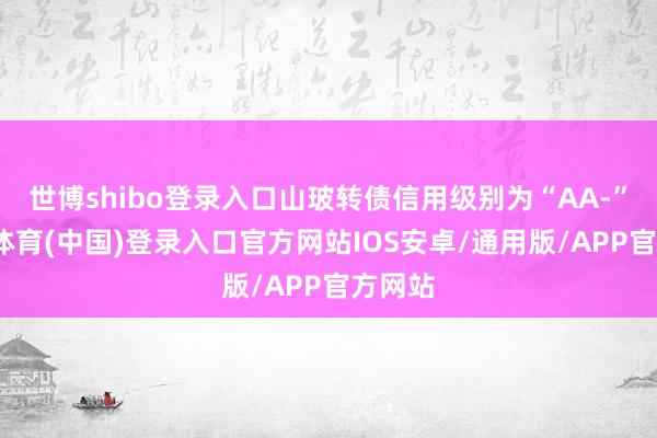 世博shibo登录入口山玻转债信用级别为“AA-”-世博体育(中国)登录入口官方网站IOS安卓/通用版/APP官方网站