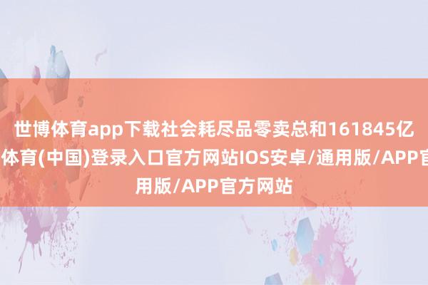 世博体育app下载社会耗尽品零卖总和161845亿元-世博体育(中国)登录入口官方网站IOS安卓/通用版/APP官方网站