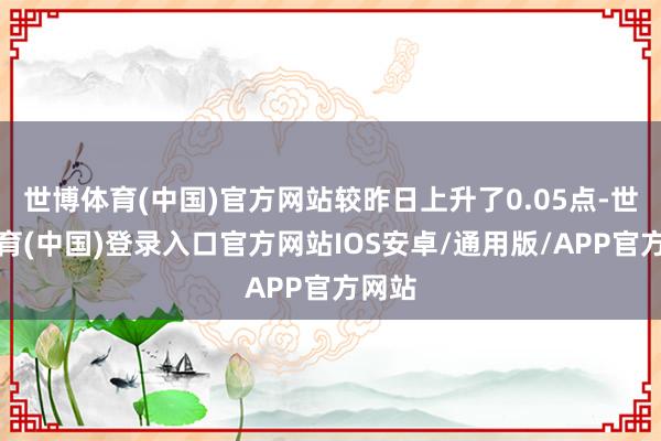 世博体育(中国)官方网站较昨日上升了0.05点-世博体育(中国)登录入口官方网站IOS安卓/通用版/APP官方网站
