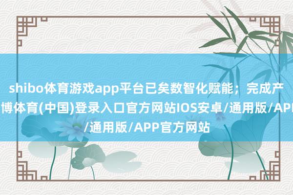 shibo体育游戏app平台已矣数智化赋能;完成产业投资-世博体育(中国)登录入口官方网站IOS安卓/通用版/APP官方网站